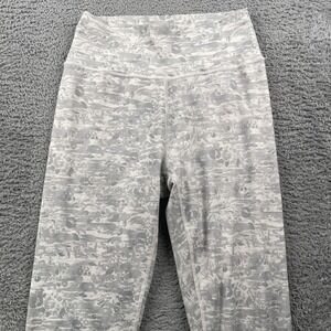 PrAna Leggings Womens Medium Gray White High Rise Yoga Pants Camo Print